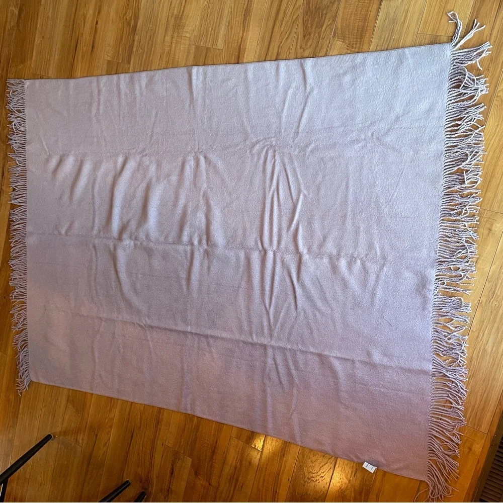 Nate Berkus silk blend Fringe Tassel Throw lavender
